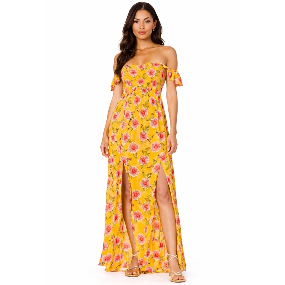 Tiare Hawaii Aloha Yellow Floral Dress